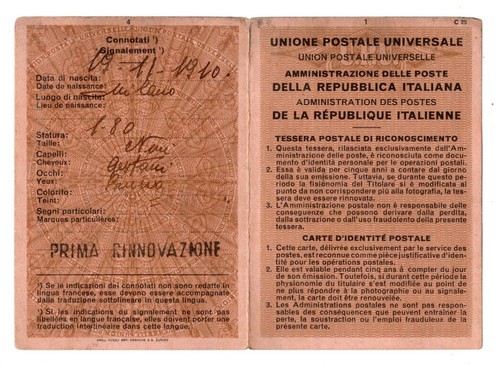 Tessera postale lire 150 - ,