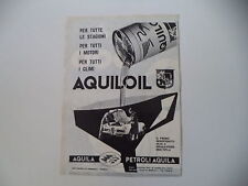 advertising Pubblicità 1960 AQUILA PETROLI OLIO AQUILOIL