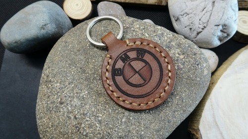 Handmade leather key fob cute - key,