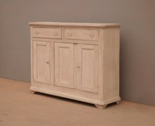 Credenza bancone mobile tre ante e due cassetti, laccata Shabby Chic, H 131 cm!