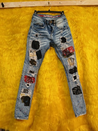 Jeans skinny patchwork