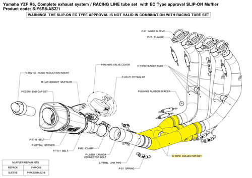 Y6r8 tubo intermedio di - tubo,