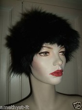 CAPPELLO HUT HAT COLBACCO PELLICCIA FUR PELZ VOLPE NERA BLACK FOX FUCHS 59 