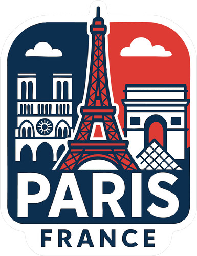 Adesivo parigi decalcomania - parigi,