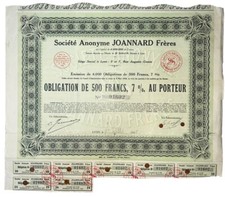 OBBLIGAZIONE DA 500 FRANCHI 7%