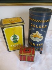 LOTTO VECCHIA SCATOLA GOLDEN SUN TEA TIBET   vintage tin box Tè