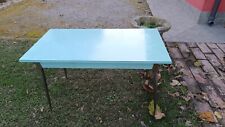 Tavolo Formica Azzurro Vintage Arredo Design Cucina Piedi Metallo Anni Settanta