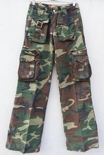 Pantalone Palazzo Cargo Donna Ampio Camouflage Militare Verde tg 40 Skate HipHop