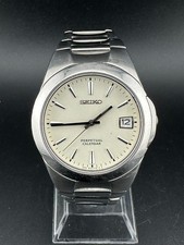 Orologio Seiko Calendario Perpetuo Uomo Quadrante Crema Data 36mm Quarzo 8F32-0130