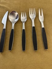 (5) Set Pezzi Georg Jensen Strati Neri Inox - OTTIME CONDIZIONI