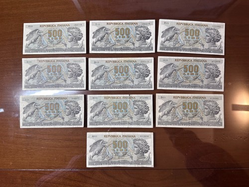 Lotto banconote lire 500 - lire,