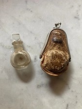 Fine XIX sec. - Boccetta mignon vuota profumo donna con custodia pelle