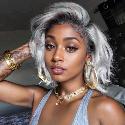 Parrucca bob ombre grigio - bob,