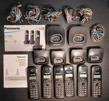 N. 6 Telefoni Cordless Trio Nero Panasonic KX-TG1613