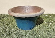 Vaso coppa blu verde fioriera