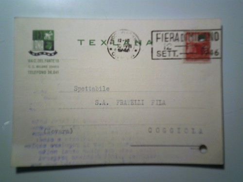 Cartolina viaggiata texlana - , "texlana