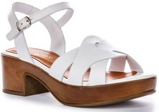 Sandali Bassi A Zeppa Aperta Da Donna Justinreess In Bianco Regno Unito 3 - 8