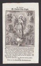 Arcangelo Gabriele - Incisione su rame XVIII secolo - Quadro devozionale - Immagine sacra D280
