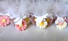 Conf.  10 CANDELE MARGHERITE FATTE A MANO Bomboniere, Segnaposto, idea regalo