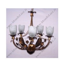 LAMPADARIO A 5 LUCI IN FERRO