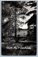 Walker Minnesota MN Postcard RPPC Photo Walker Bay On Leech Lake c1950's Vintage