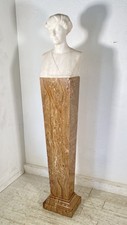 ANTICA SCULTURA BUSTO DONNA MARMO Edoardo Rubino FINE 800 PRIMI 900 COLONNA