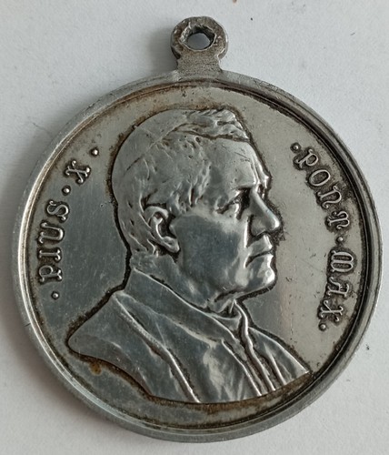 Medaglia alluminio papa pio - medaglia,