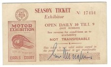 LONDRA INGHILTERRA EARLS COURT MOTOR SHOW 1949 BIGLIETTO TICKET FP #496