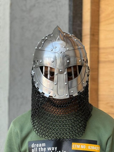 Handmade viking helmet with - helmet,
