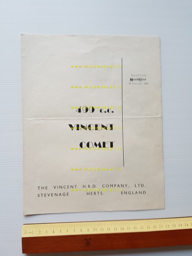 Vincent comet 500 - vincent, ristampa