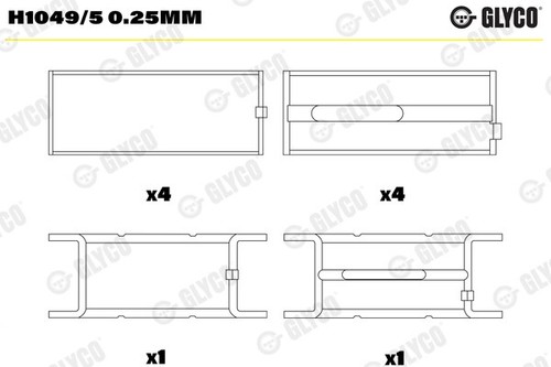 Cuscinetti albero motore glyco - motore,