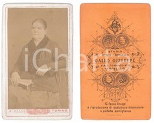 1890 ca TORINO Ritratto di donna con ventaglio - Foto Giuseppe GALLO CDV