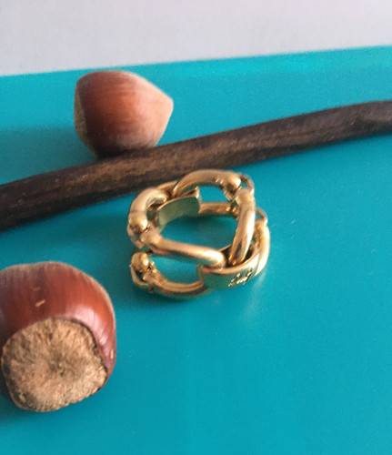 Bague dorée chaine puzzle - bague,