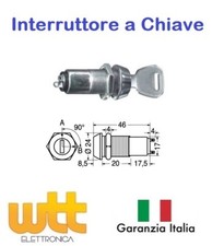 Interruttore a Chiave con 2 Chiavi per Antifurto a 2 Posizioni 250V 2A 24mm 12V