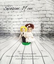 Sposini Matrimonio Bridal Coppia Pupazzi Handmade Uncinetto Crochet Knitting
