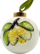 Italian Design Pallina Di Natale in Ceramica, Decorazione Natalizia, Con Limoni 