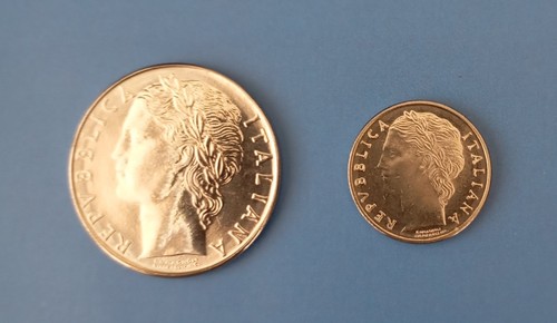 Moneta 100 lire piccola del - moneta,