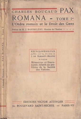 Pax romana tomo l ordre - tomo, i.