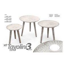 SET 3PZ TAVOLINI PIEDI LEGNO