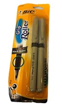 Penne a rullo vintage Bic Grip Prise confezione da 2 inchiostro nero rare da trovare in confezione