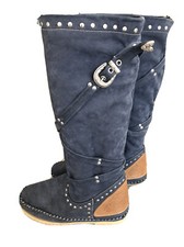 STIVALI MODELLO HECTOR BLU DONNA IN PELLE N.37 COME NUOVI ALTEZZA AL GINOCCHIO