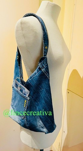 Borsa jeans fatta mano - borsa,