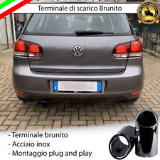 TERMINALE DI SCARICO PER MARMITTA TONDO NERO BRUNITO INOX VOLKSWAGEN GOLF 6 VI