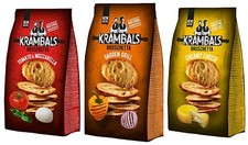 KRAMBALS BRUSCHETTA Griglia Giardino Formaggio Pomodoro Aroma Pane Patatine Snack Confezione da 3
