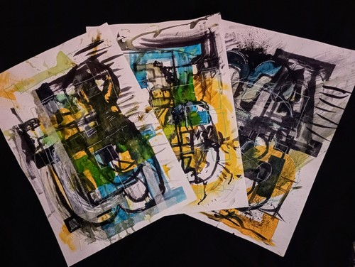 Triptico pezzi opera arte - pezzi,