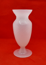 MURANO  VASO COSTOLATURE RITORTE BIANCO OPALINO  VINTAGE