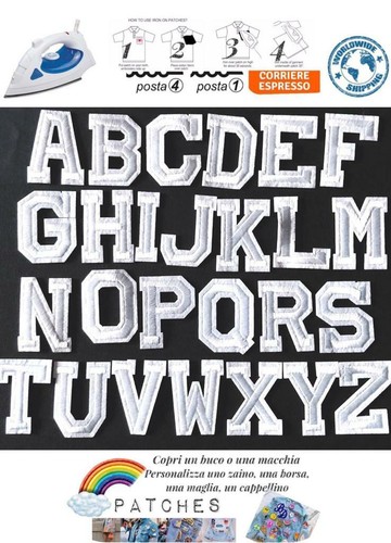 Patch lettera alfabeto bianca - patch,