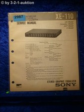 Manuale Di Servizio Sony XE 110 Equalizzatore Grafico (#2987)