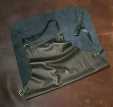 Alto Grembiule di Cuoio, Grill-Koch-Schürze, Vera Pelle, Grembiule Lavoro, Nero