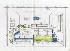Cameretta Colombini con letti sovrapposti 